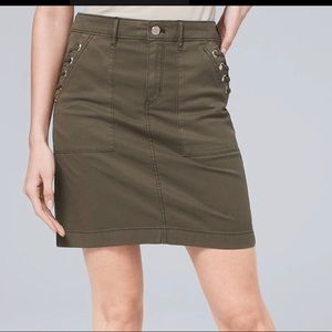NWT White House Black Market cargo Lace-Up Utility Skirt size 10